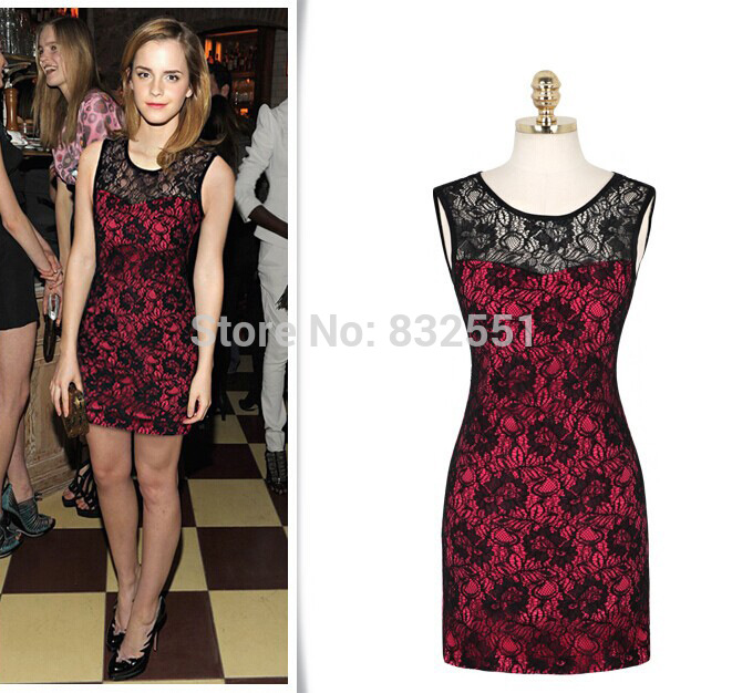 ... Quality-Summer-Celebrity-Designer-Short-Party-Lace-Rose-Dress-Red.jpg