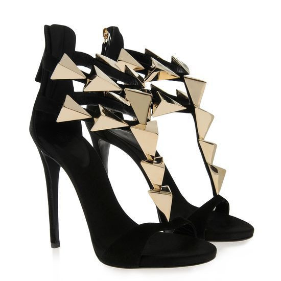 Gold Leaves High Heel Buckle Strap Fashion Women Party Shoes Ladies Summer Plus Size Sandals 2014