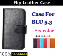 In Stock,Newest Luxury Wallet Flip Leather cover case for BLU 5.3 Flip support stand and credit card holder+Free Shipping