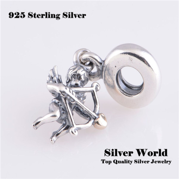 Fits European Bracelet 925 Sterling Silver Jewelry For Woman DIY Making Original Beads Eros Cupid Charm