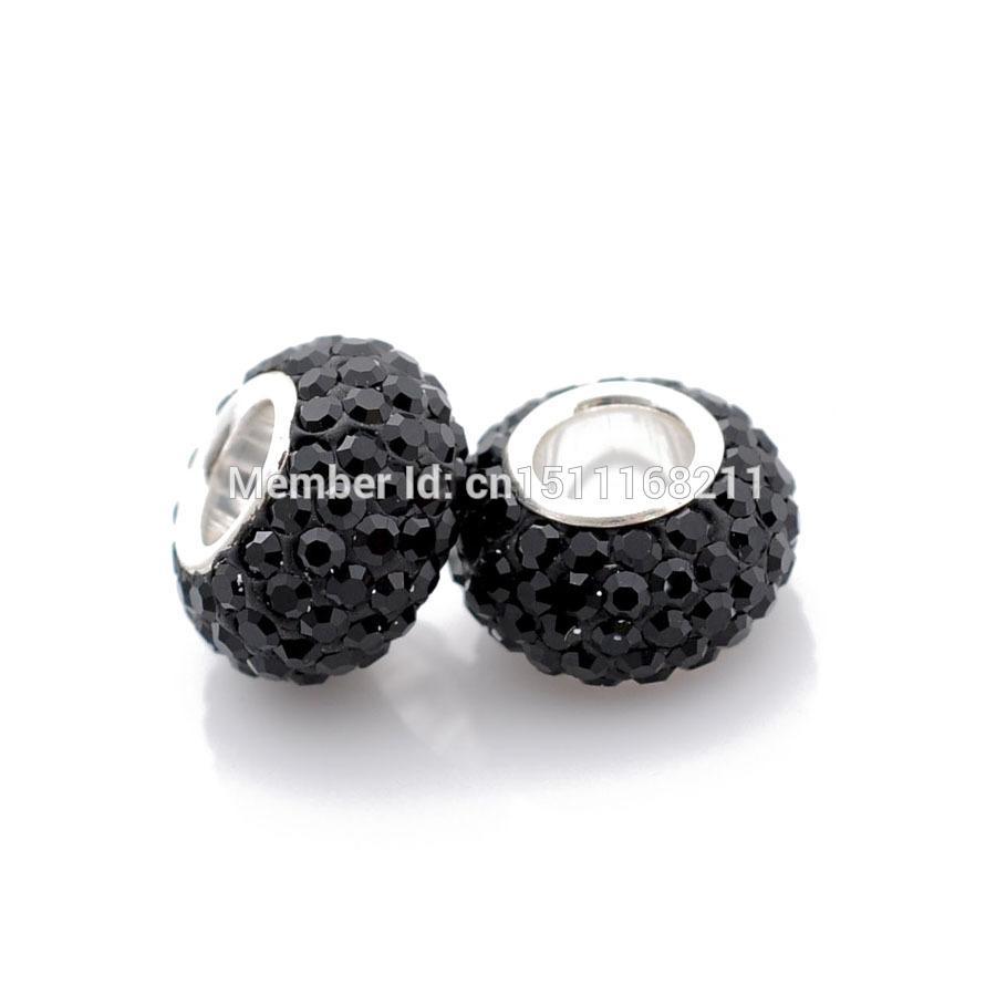 925 Sterling Silver pendants for women Charms black Crystal beads fit pandora DIY bracelets Necklaces Holiday