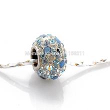 New European 925 Sterling Silver Pendants for women fit pandora bracelets & Necklaces Charms colorful Crystal beads