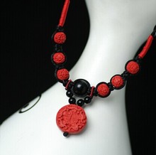 Hand made cameo beads rope necklace bohemia tibet ethnic retro vintage jewelry women collier bijoux joias