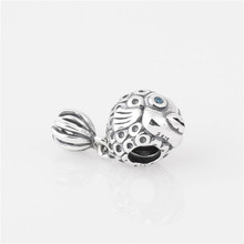 Fits Pandora Original Charms Bracelet 925 Sterling Silver Bead Screw Core Fish Pattern European Charm DIY