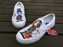 Anime Vans Shoes Men Women Black Butler Hand Painted Canvas Shoes Custom Design Vans Sneakers