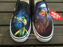 Pumpkinhead Fiddlesticks LOL Hand Painted Vans Sneakers for Men Women Slip On Canvas Shoes