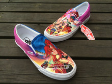 Anime Gurren Lagan Vans Shoes Slip On Canvas Sneaker Hand Painted Custom Vans Shoes for Men