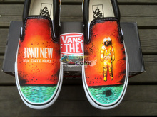 Customizable Vans Shoes for Men Women Brand New Deja Entendu Hand Painted Slip On Canvas Shoes Vans Sneakers