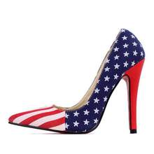 Hot 9 Sizes 35 43 Classic Style Red Bottom High Heels Big Plus Sizes Flag Stripe