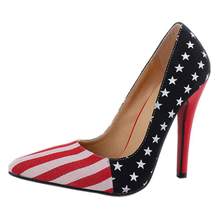 Hot 9 Sizes 35 43 Classic Style Red Bottom High Heels Big Plus Sizes Flag Stripe