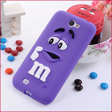 Free Shipping to Russia Top Selling Cell Phone Accessories M&M Chocolate Candy Color Rainbow Bean Shell to Samsung Galaxy NOTE 2