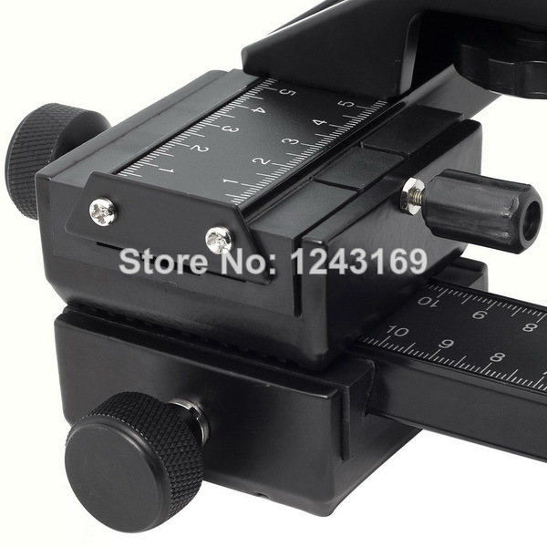 4 Way Macro Shot Focusing Rail Slider Tripod Head for Photo Shooting Canon Nikon Camera LF92