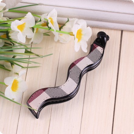Classical Wave Plaid Barrettes Checked Wave Hair Clip Banana Clip Hair Accessories For Women