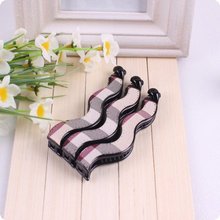 Classical Wave Plaid Barrettes Checked Wave Hair Clip Banana Clip Hair Accessories For Women