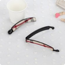 Classical Wave Plaid Barrettes Checked Wave Hair Clip Banana Clip Hair Accessories For Women