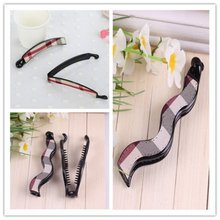 Classical Wave Plaid Barrettes Checked Wave Hair Clip Banana Clip Hair Accessories For Women