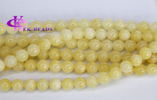 Discount Wholesale Natural Genuine Yellow Honey Jade Round Loose Stone Beads 3 18 FitJewelry DIY Necklaces