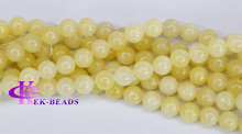 Discount Wholesale Natural Genuine Yellow Honey Jade Round Loose Stone Beads 3 18 FitJewelry DIY Necklaces