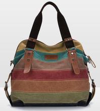 striped canvas fashion Messenger bag2014 cheap hot new travel laptop shoulder bag beach handbags women famous