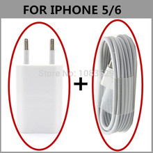 Power Chargers Adapter & USB Charging Charger Cable for iPhone 5 5s 5c (White) Free shipping for Mobile phone accessories