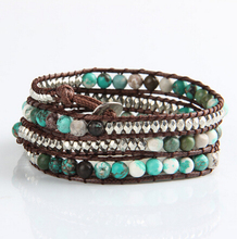 Tibet’s natural turquoise bracelet female wrapped ward rope men women BFWS