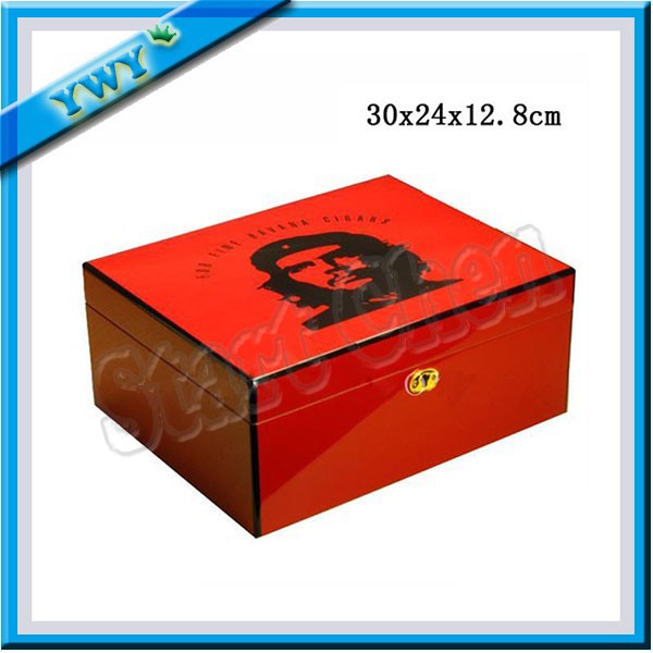FREE SHIPPING Che Guevara Wooden Red Personalized Cigar Humidor 