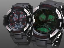2014 Acrylic New Arrival Watches Ohsen Fashion Style 4 Buttons Multifunction Dual Time Mens Band Sport