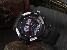 2014 Acrylic New Arrival Watches Ohsen Fashion Style 4 Buttons Multifunction Dual Time Mens Band Sport