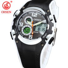 Original a estrenar OHSEN reloj Digital del deporte de los niños de los muchachos niños a prueba de agua banda de silicona pantalla Digital relojes moda