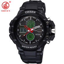 OHSEN Brand Men Boy Sports Watches Quartz Casual Dress LED Digital Watch Fashion Outdoor Military Army