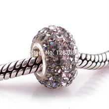 Fashion Classic 925 Sterling Silver beads for women charms Gray Crystal Jewelry fit pandora pendants bracelets & Necklaces