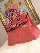 30cm super hot sell fashion royal handmade handbag 100 real ostrich leather brand star hot elegant