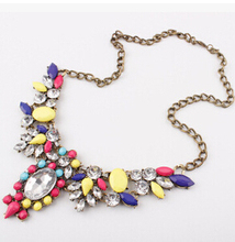 2014 New Fashion Chain Choker Shourouk Vintage Rhinestone Alloy Ethnic Bib Statement Necklaces Pendants Women Jewelry