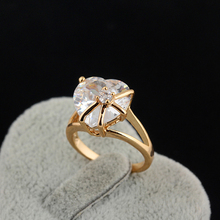 Hot Sale 18K gold Plated Heart Design Love Ring Made with Austrian CZ Crystal Wedding ring