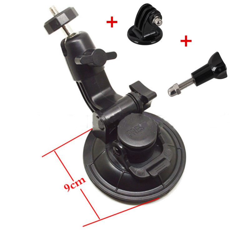 9CM Car Suction Cup Sucker Holder Window Glass with Tripod Mount Adapter Screw For GoPro Camera
