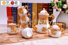 8 piece set High Quality luxury tea cup west style the Holiday best gift bone china