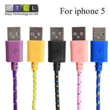 Braided rope 8 Pin 10 color Mobile Phone USB Sync Data charger Cable For iPhone 6plus
