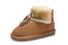 Mni Women Genuine Leather Boots Ankle Boots Winter Snow Boots Shoes for Women Classic 5854 Tassels