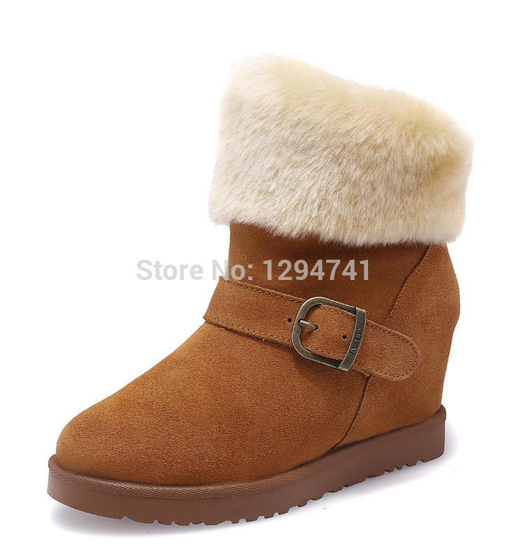 Woman Classic Height Increasing Boots Elevator Women Boots Genuine Leather Boots Winter Snow Boots Warm Shoes