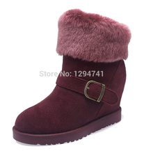 Woman Classic Height Increasing Boots Elevator Women Boots Genuine Leather Boots Winter Snow Boots Warm Shoes