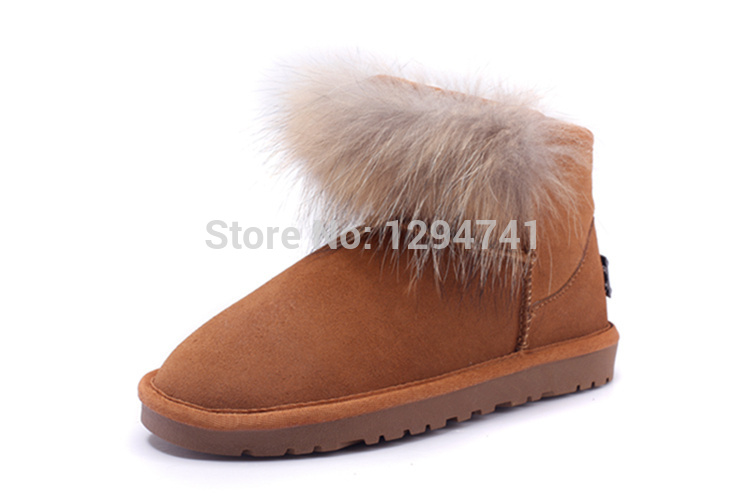Wool Warm Shoes Winter Snow Boots Classic Mini Genuine Leather Boots Women Ankle Boots 
