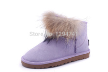 Wool Warm Shoes Winter Snow Boots Classic Mini Genuine Leather Boots Women Ankle Boots 