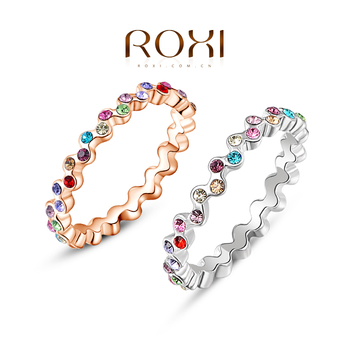 ROXI exquisite Girls ring gold clear Austrian crystal Nickeless rings fashion jewelry Engagement Weedings gift wholesale