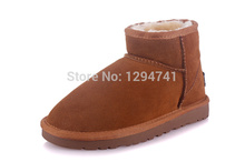 5854 Women Boots Classic Mini Genuine Leather Boots Warm Winter Snow Boots Shoes Woman Rubber Boots