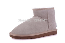 5854 Women Boots Classic Mini Genuine Leather Boots Warm Winter Snow Boots Shoes Woman Rubber Boots