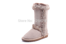 Woman Classic Tall Boots Women Motorcycle Boots Warm Winter Snow Boots Genuine Leather Fashion Women Boots Wool Shoes
