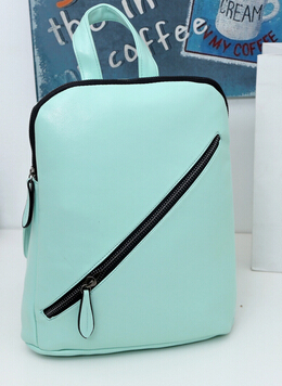 New 2015 European Casual candy colors backpack Elegant fashion school bags for teenager simple classic women