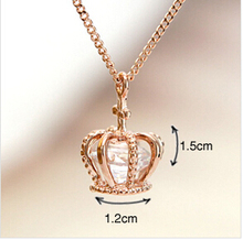  mix 5 free shipping Christmas gift classic crown necklace rose gold plated hand made fashion