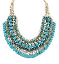 2014 New Fashion Vintage Jewelry  Multilevel Tassel  Pendant Necklace Collar Choker Necklace For Women DFX-349