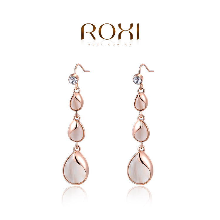 ROXI Brand 8 19 Big Sales Item Elegant Jewelry earrings zircon Crystalwaterdrop Earrings Accessories Rose Gold